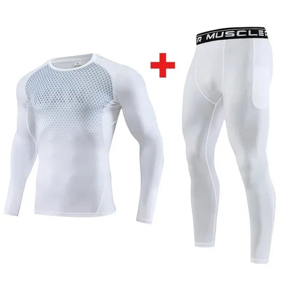 2pcs Set Men Running Compression Sportswear