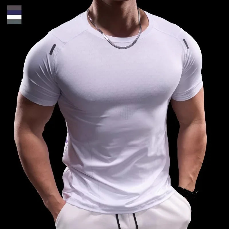 Men Sports Fitness Short-sleeved T-shirt