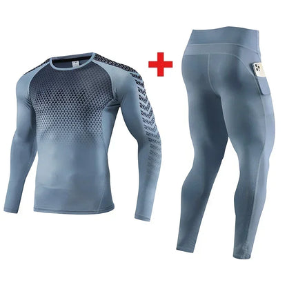 2pcs Set Men Running Compression Sportswear