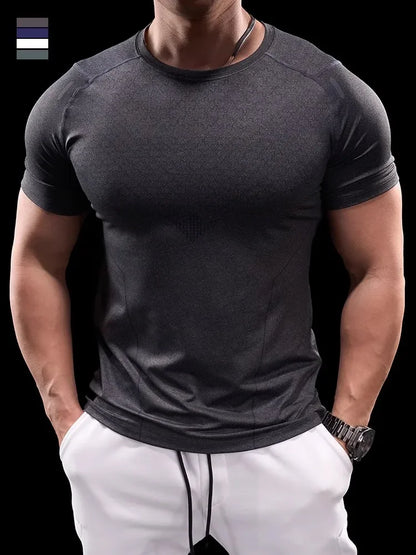 Men Sports Fitness Short-sleeved T-shirt